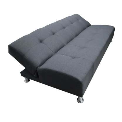 Sofá Cama Reclinable Vegas Lino Gris Oxford Futon 3 Posiciones EL BAZAR STORE Moderno Abotonado
