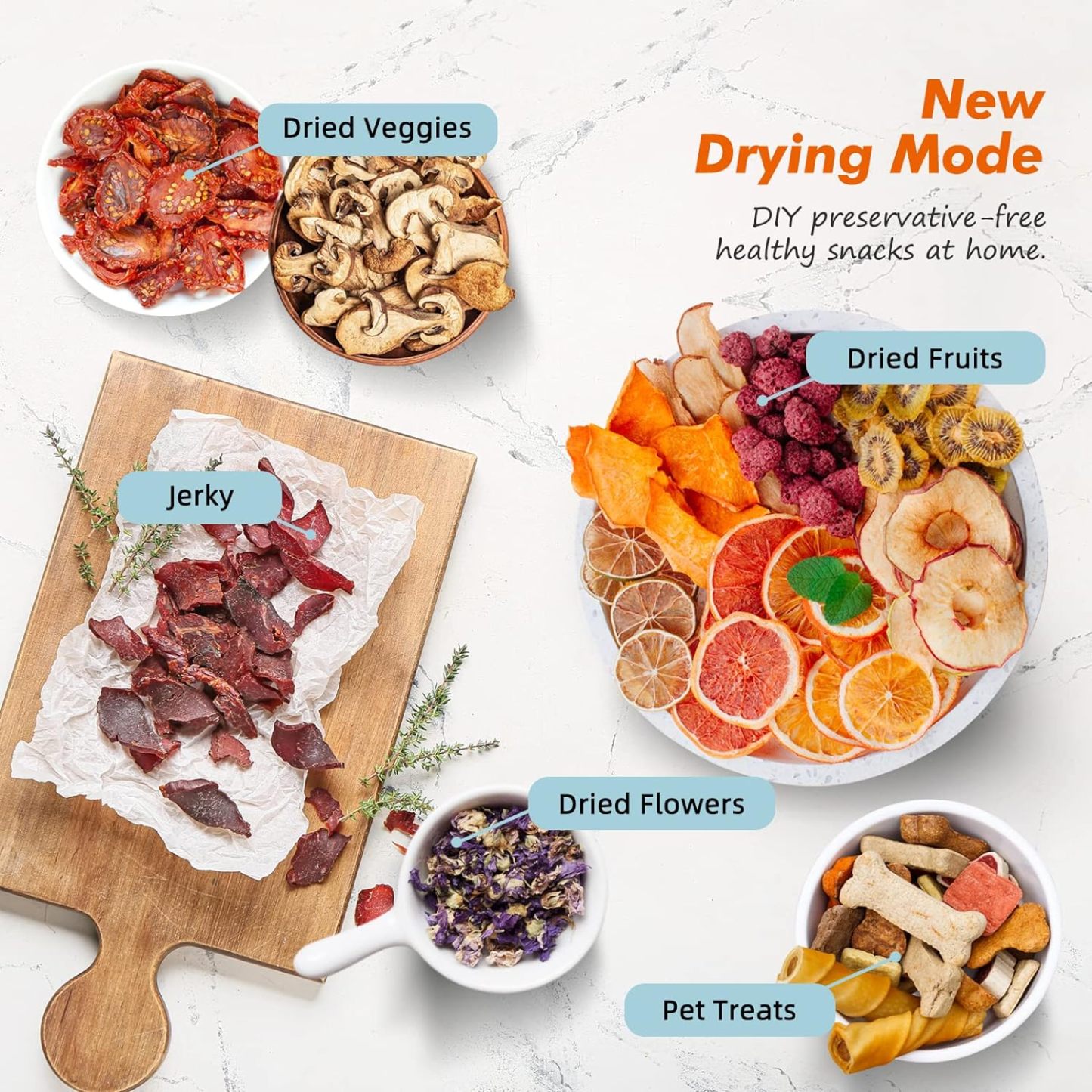Deshidratador de alimentos para 6 paletas de cecina, secador de frutas de alta eficiencia de 180 °F, deshidratador de acero inoxidable para carne deshidratada, golosinas para perros, hierbas -----Paño de limpieza