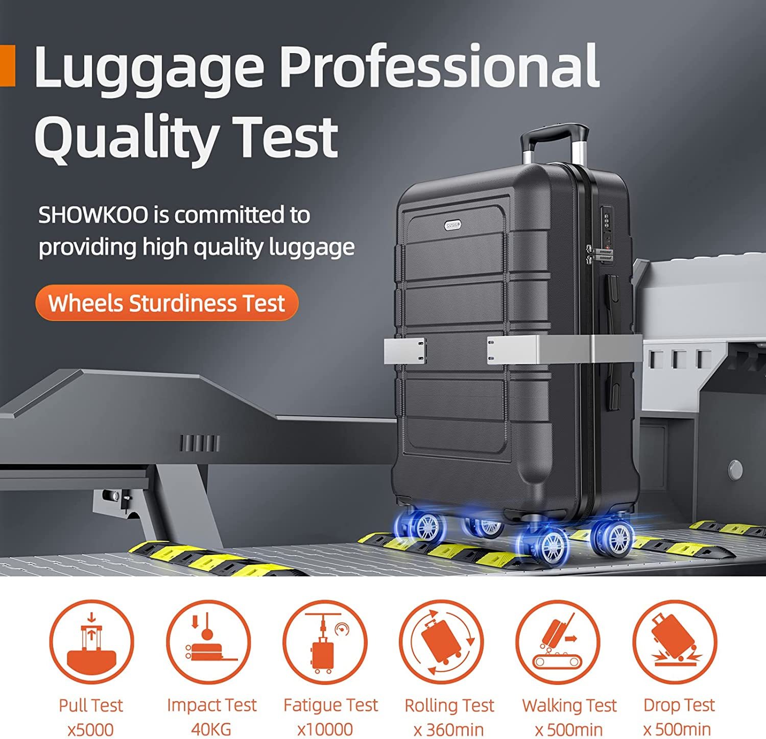 SHOWKOO Luggage Sets Expandable PC+ABS Durable Suitcase Double Wheels TSA Lock 3pcs