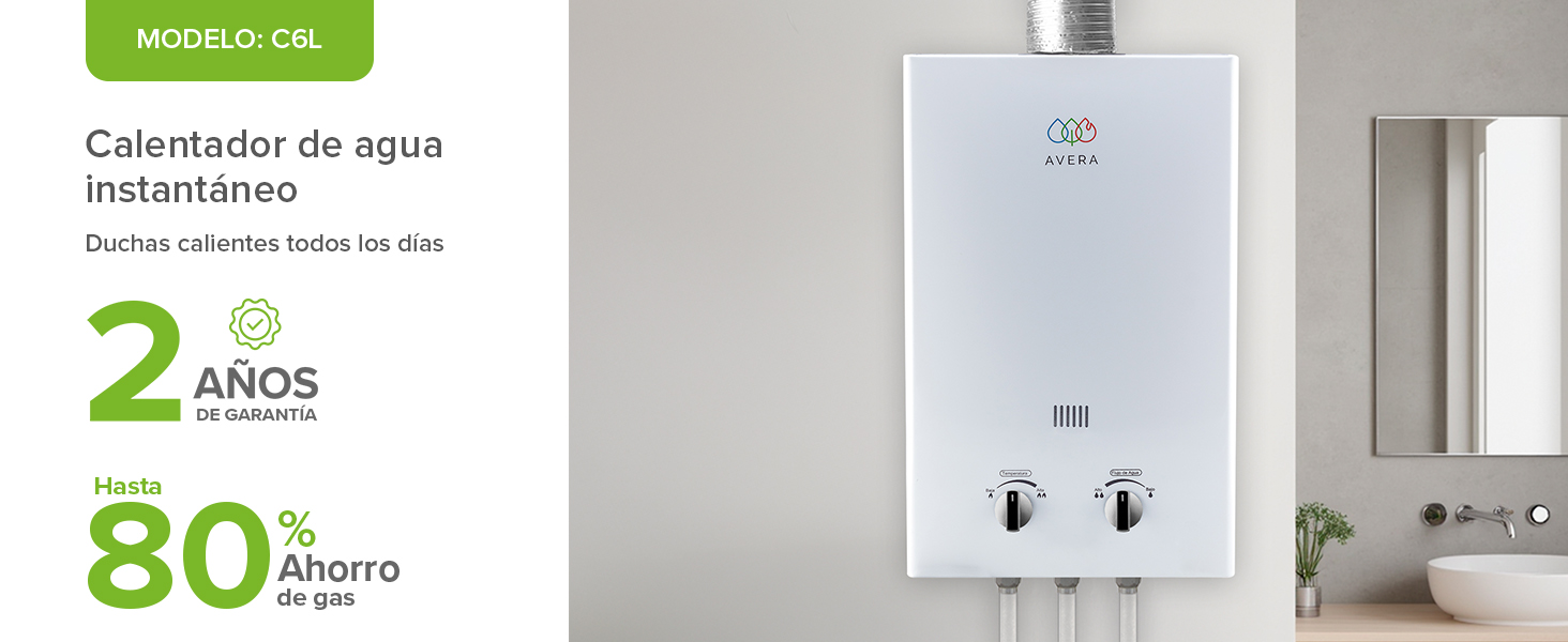 Calentador de agua instanatnero Gas Natural de 6 litros