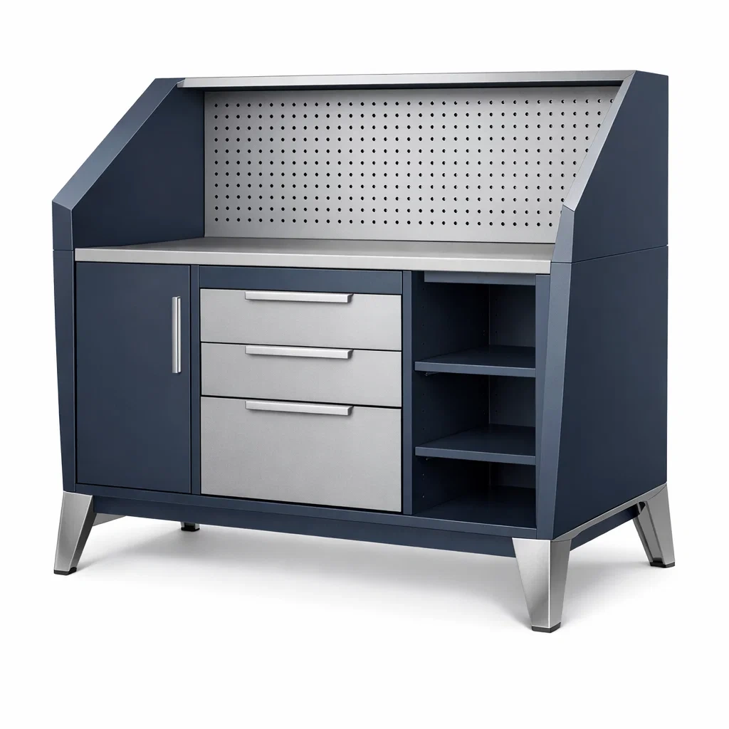 Établi en Métal avec Tiroirs et Étagères-DREAMCHAIRCRAFT