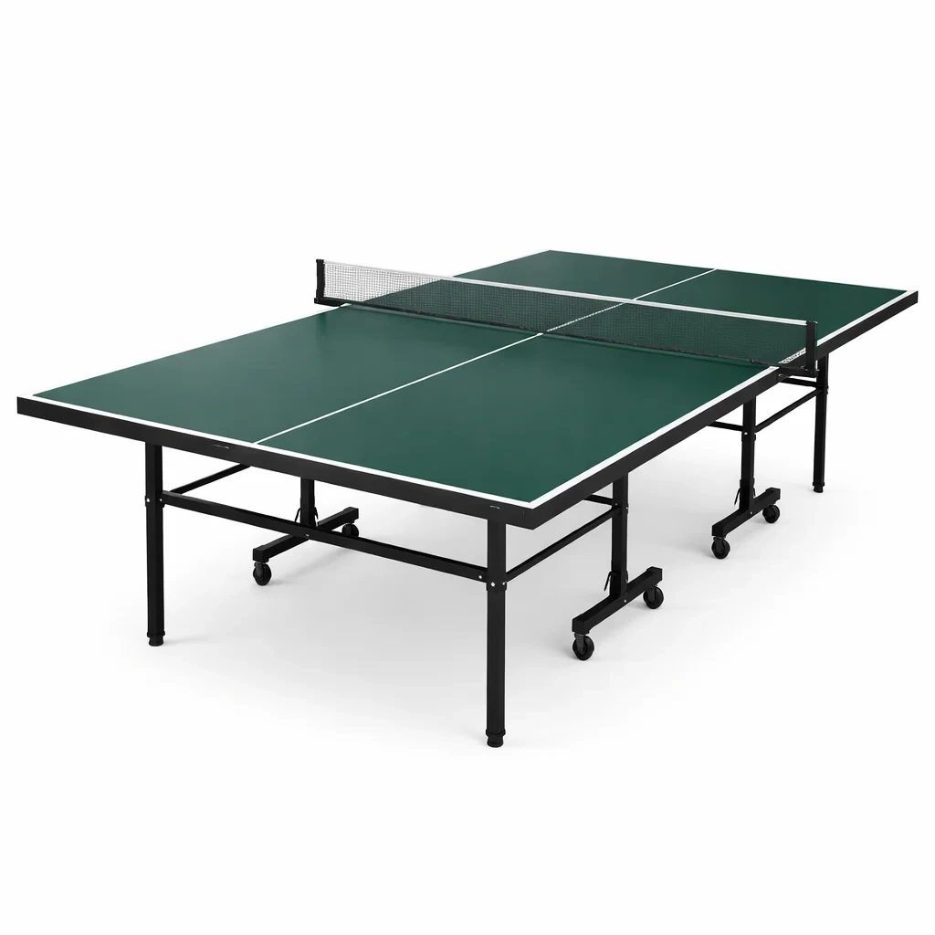 Table de Ping-Pong pliable en MDF et Acier Vert-LuxeRoomCrafts
