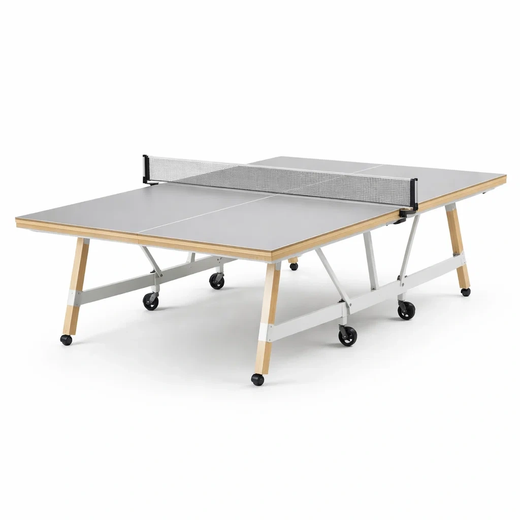Table de Ping-Pong pliable en MDF Gris-LuxeRoomCrafts