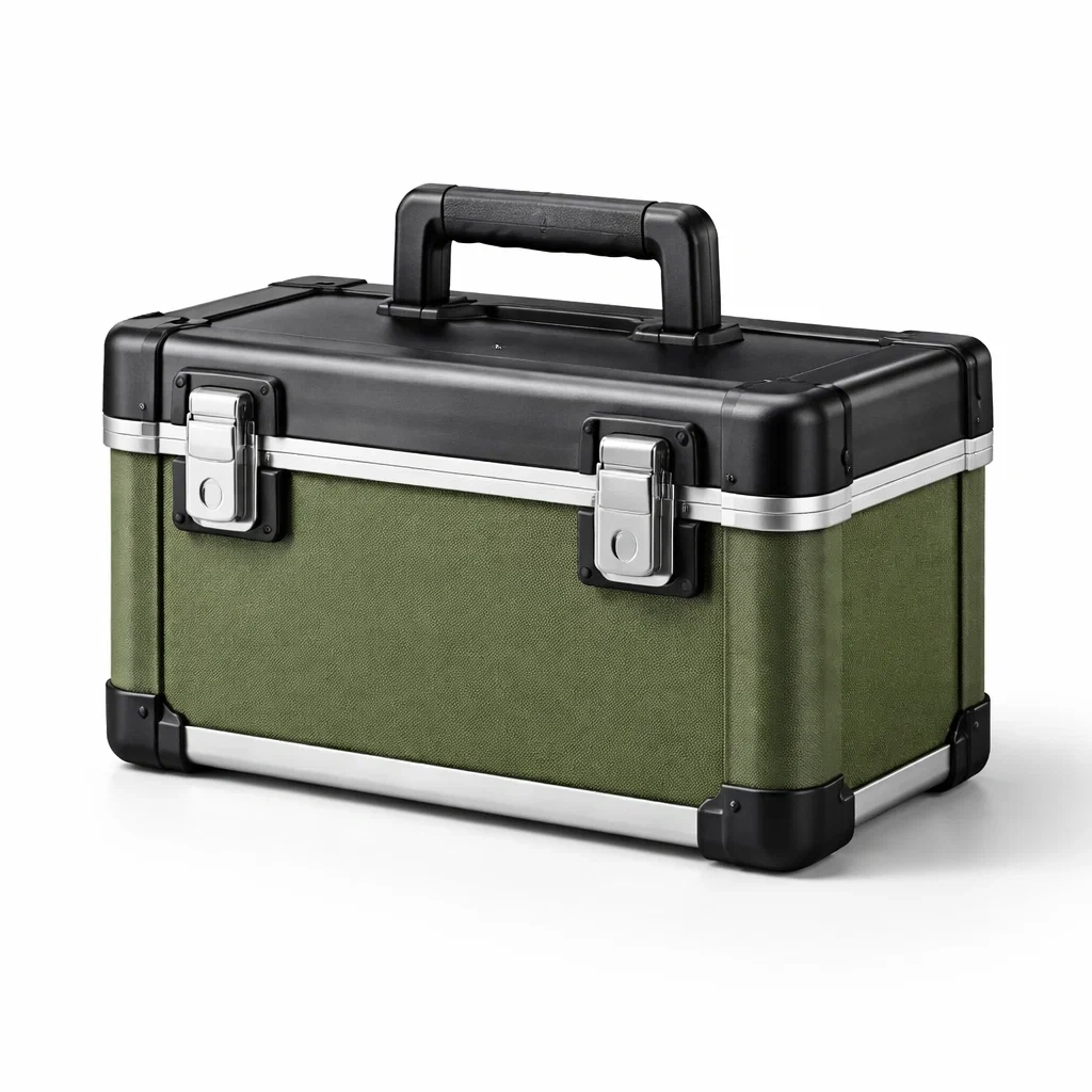 Boîte à Outils en Aluminium et Tissu avec Poignée Noir et Vert-LUXEHOMENEST