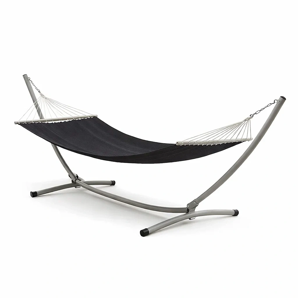 Hamac en Acier avec Tissu Noir-URBANFURNISHFIT