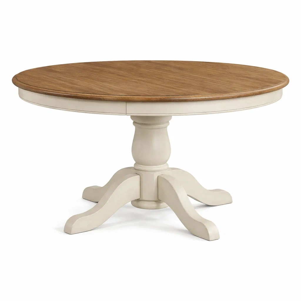Table en Bois Massif et MDF Brun et Blanc-URBANFURNISHFIT