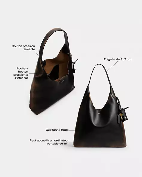 브루클린 숄더 백 39 인 러브드 레더