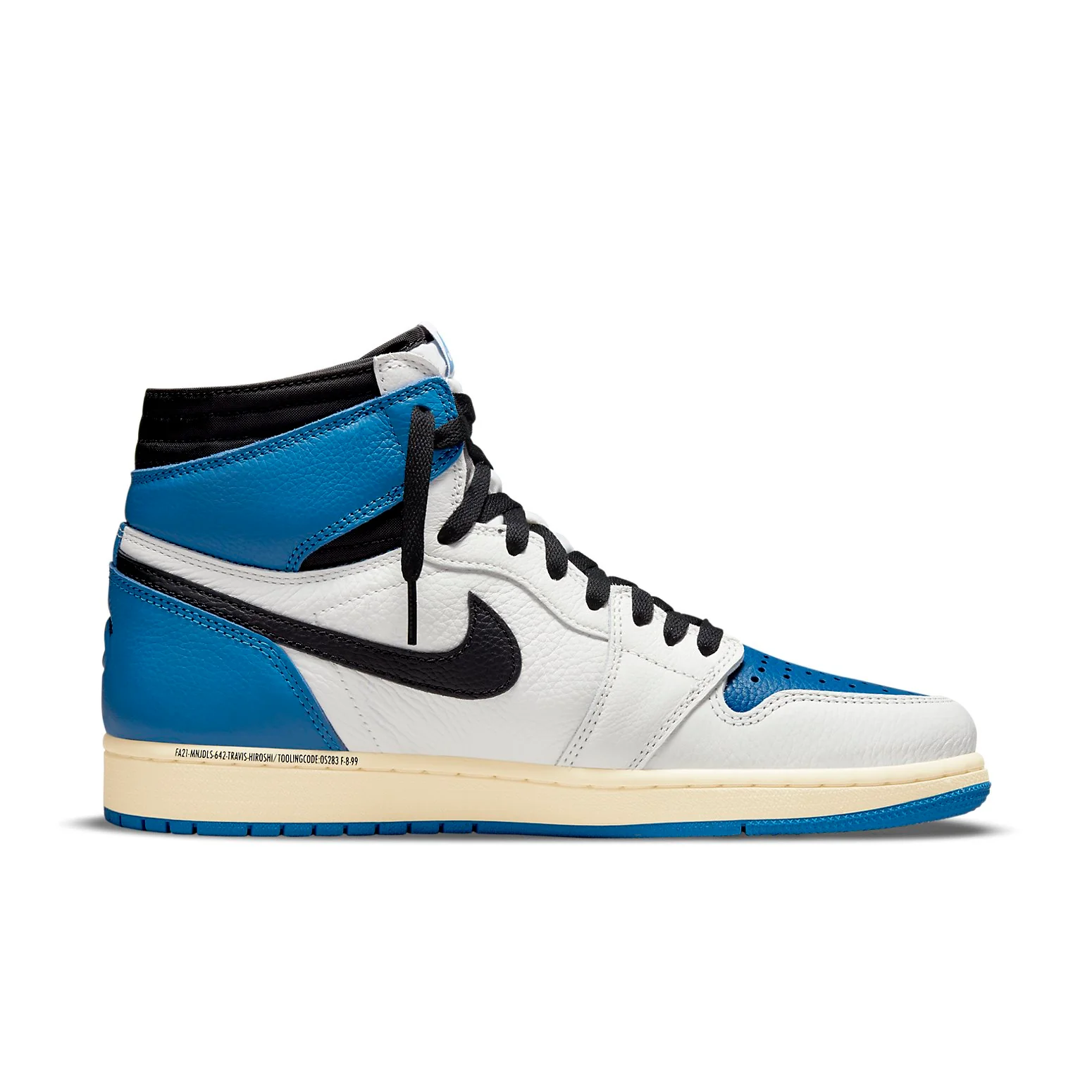 Air Jordan 1 Retro High x Fragment Design x Travis Scott 'Sail Black Military Blue'