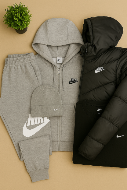NK Winter Set - Puffer Jacket, Hoodie, Pants &amp; Beanie