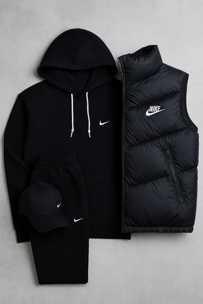 Nk™ Complete Set - Sweatshirt, Pants, Puffer Jacket &amp; T-shirt