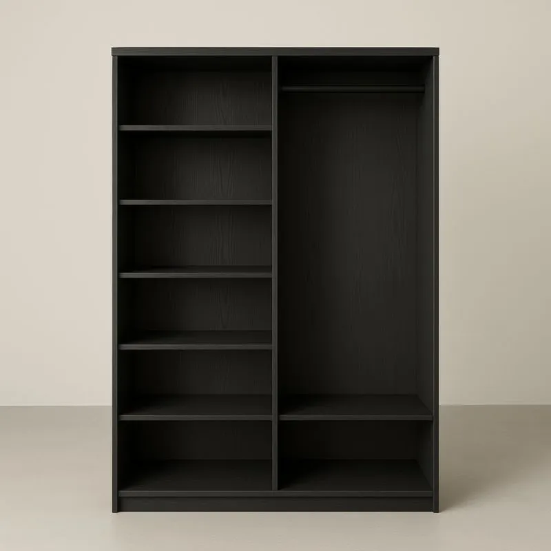 Armoire en bois avec étagères et tringle 200x150x50 cm