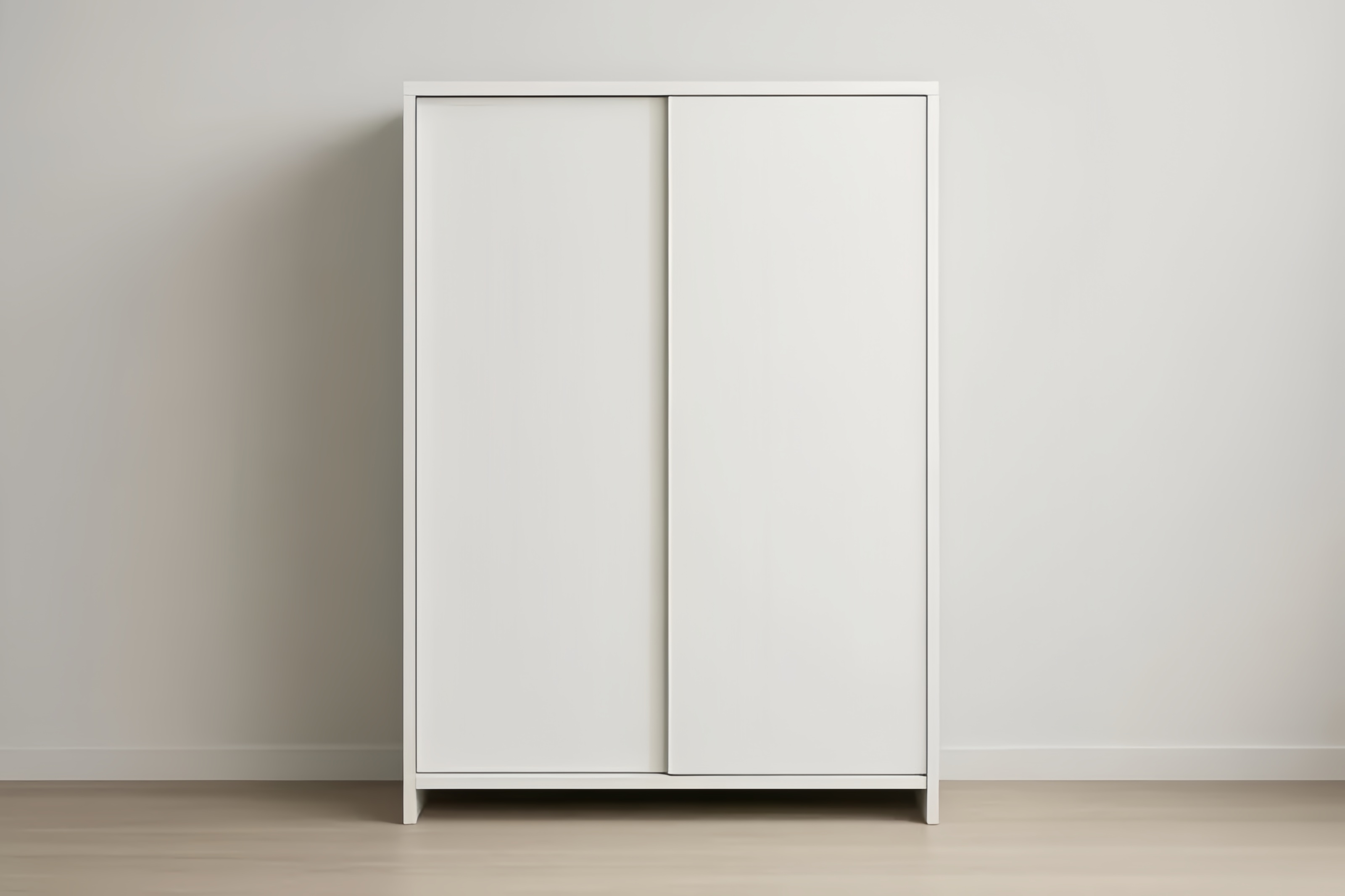 Armoire à Portes Coulissantes en Bois Blanc