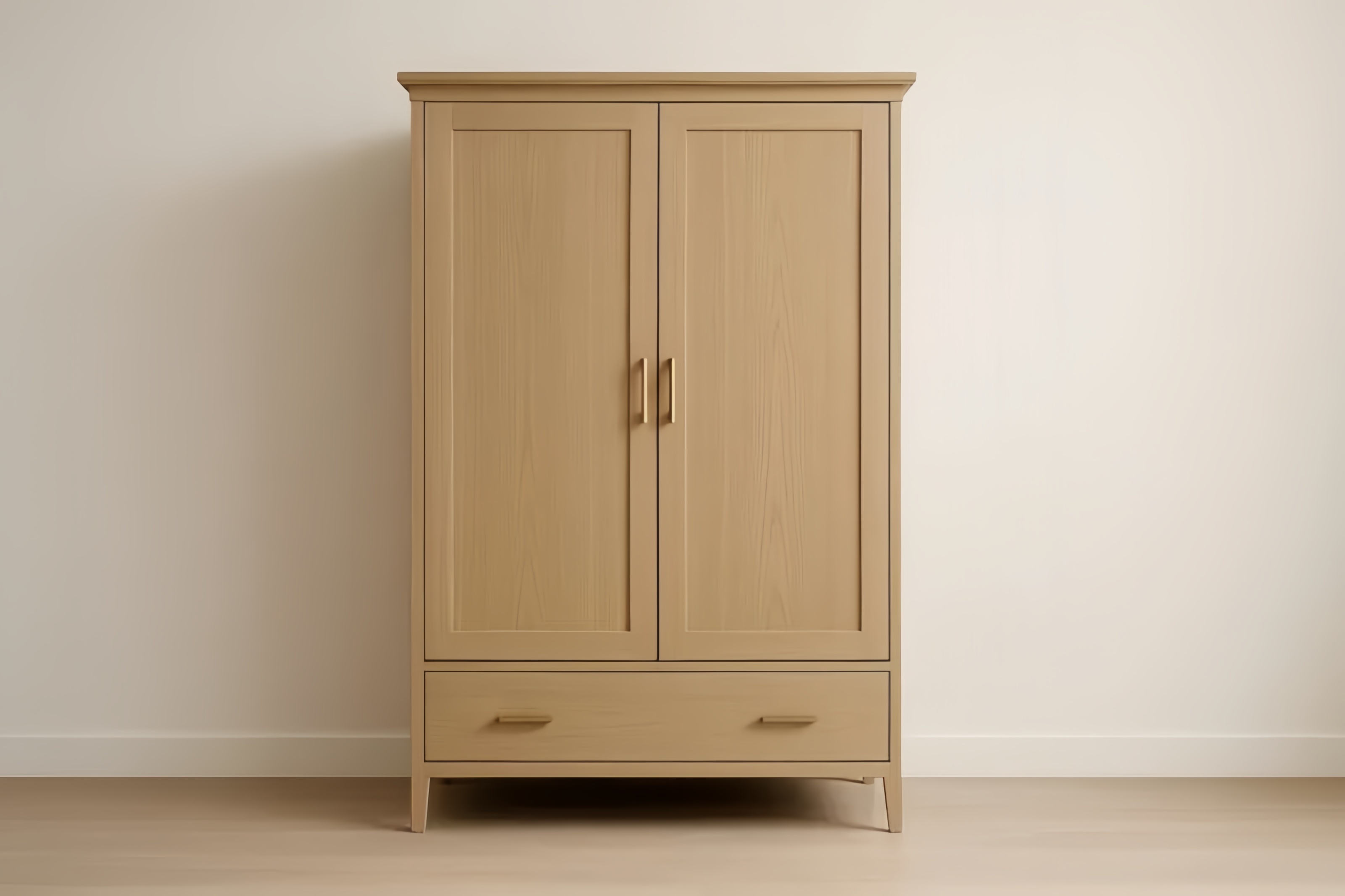 Armoire 2 portes en chêne avec tiroir