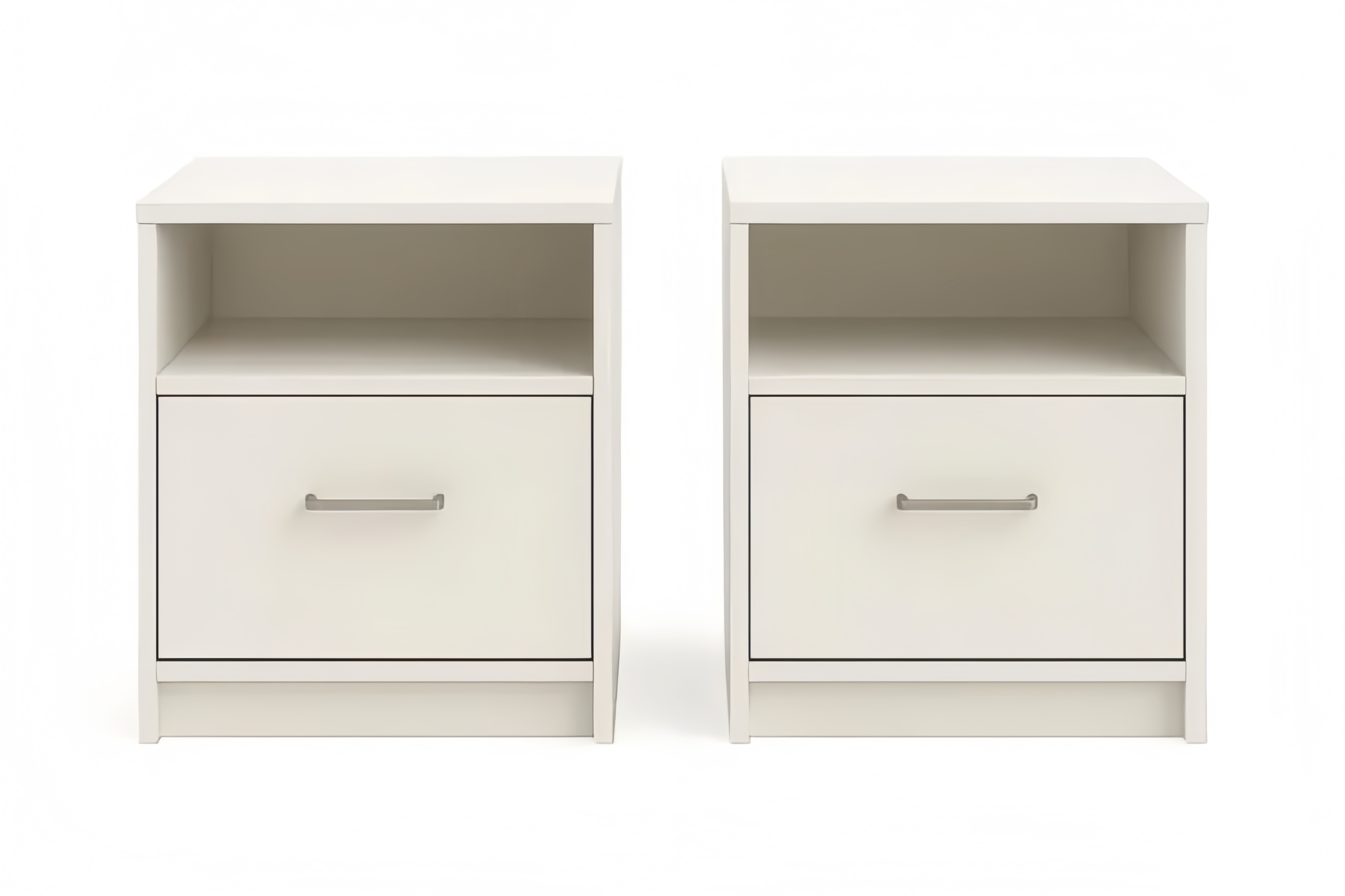 Lot de 2 tables de chevet en bois avec tiroir et étagère 56x46x40cm