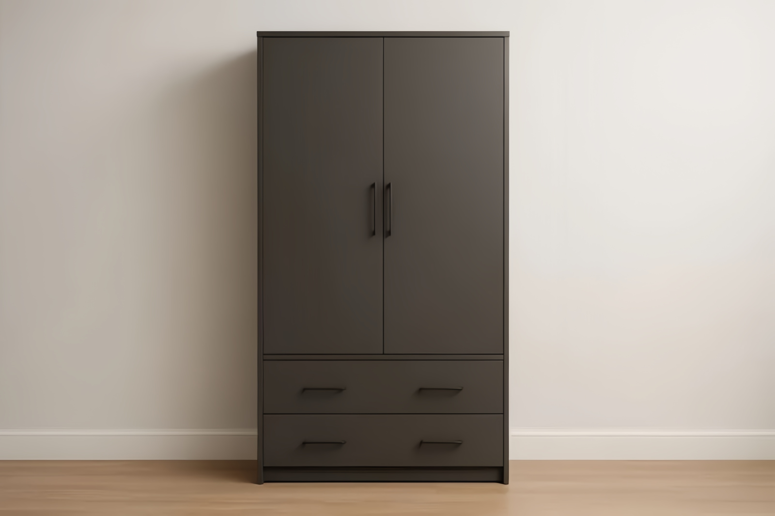 Armoire en Panneaux de Particules Gris avec Portes et Tiroirs 180cm x 80cm x 50cm