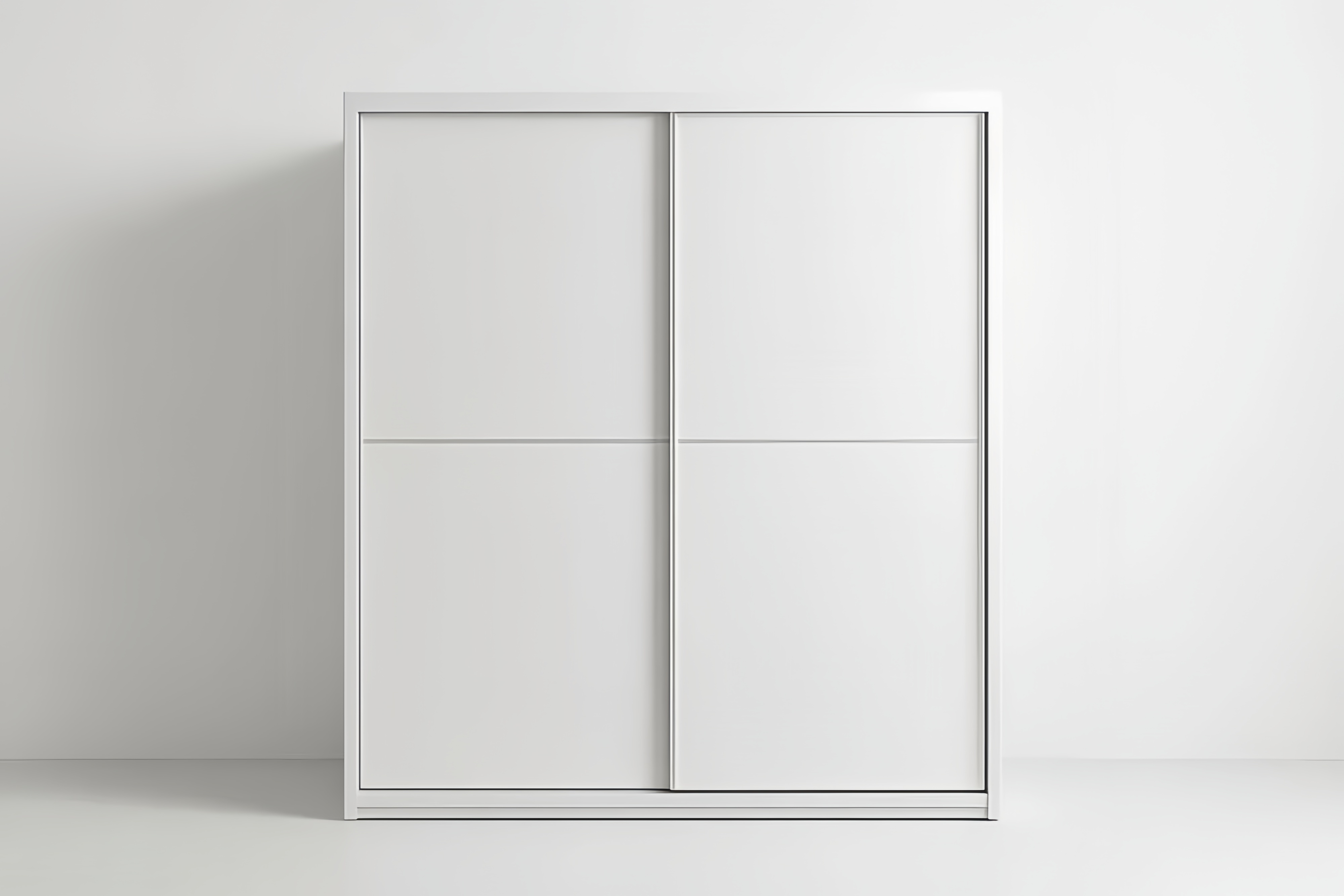 Armoire à portes coulissantes en panneau de particules Blanc 200x180x60cm