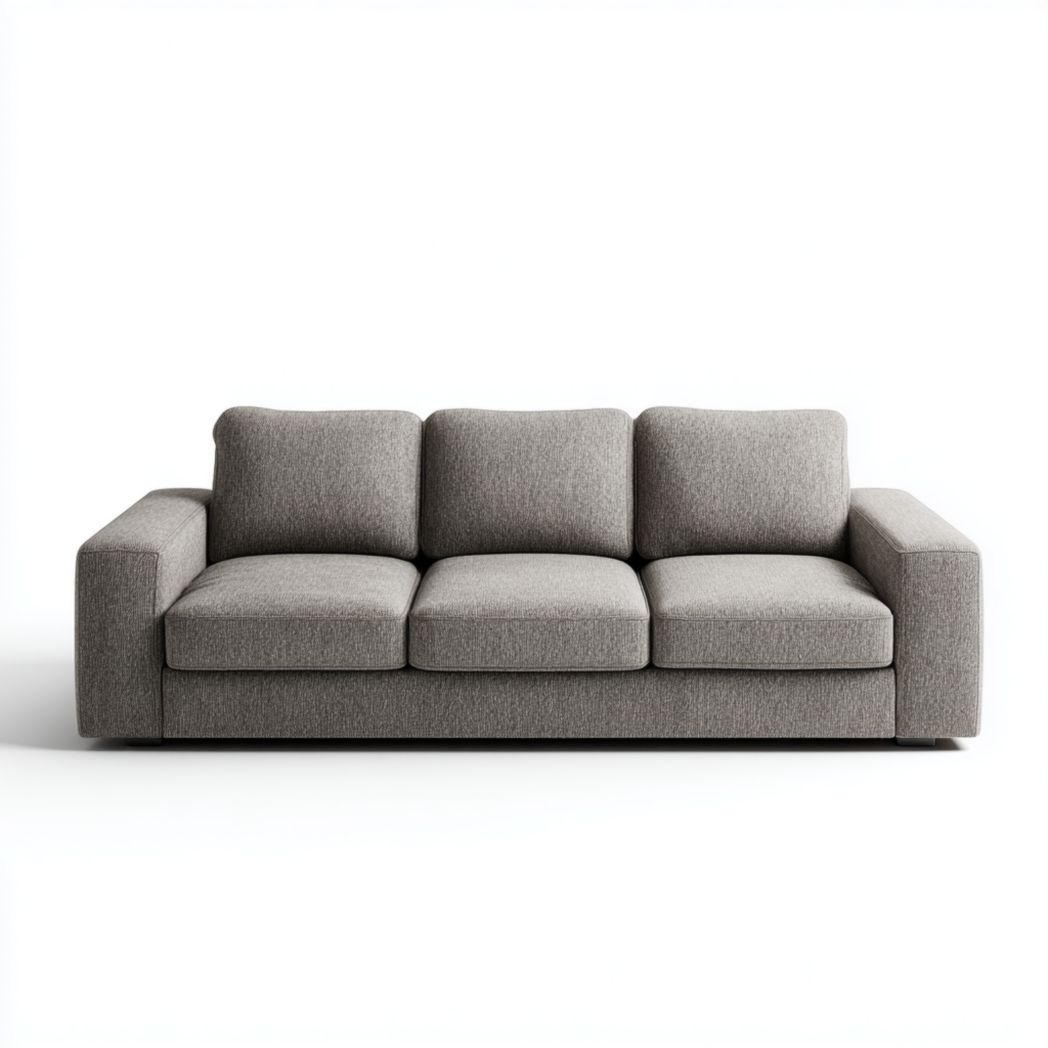 Canapé trois places en tissu gris-Joyzcouch