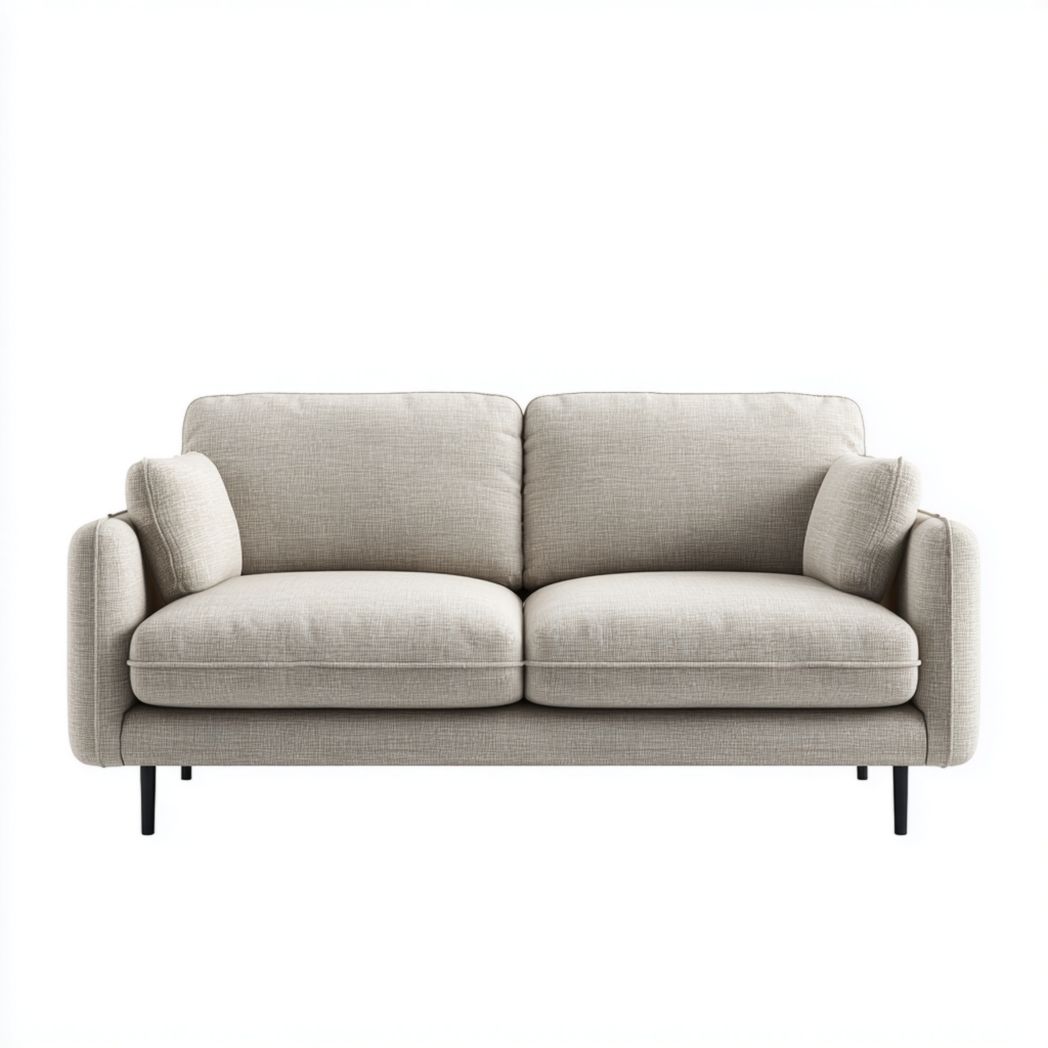 Canapé deux places en tissu beige-Joyzcouch