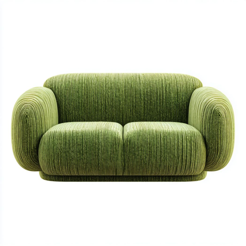 Canapé deux places en tissu vert-Joyzcouch