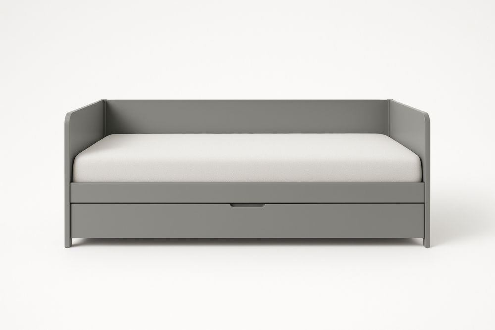 Daybed in MDF grigio e bianco con cassetto