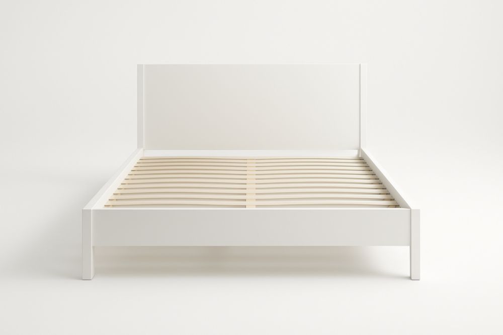 Letto matrimoniale in legno bianco 200x160 cm