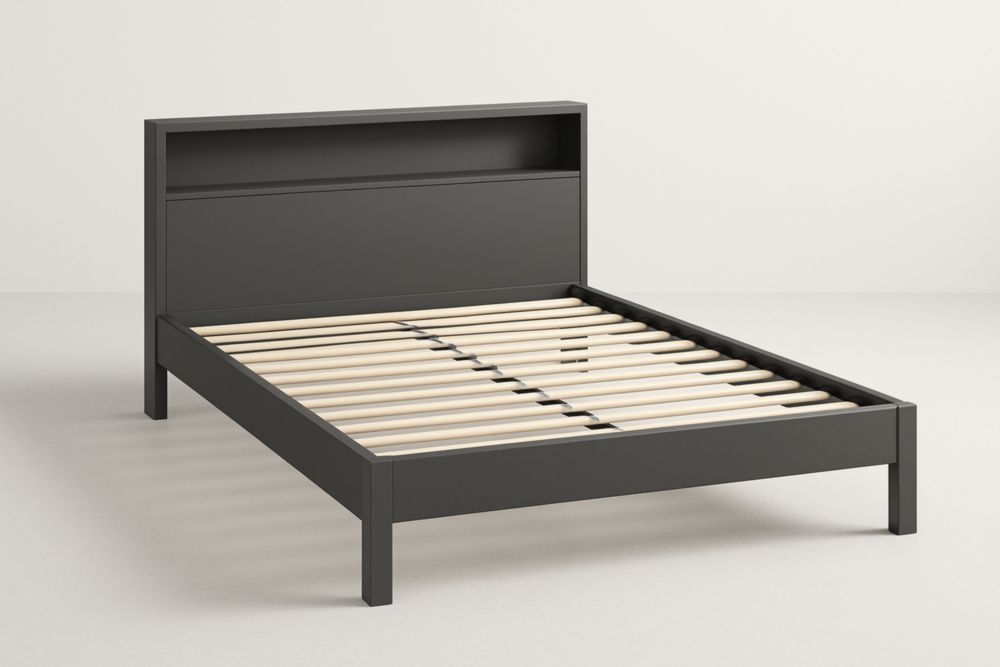 Letto Matrimoniale 160x200 in MDF con Testiera e Vano a Giorno