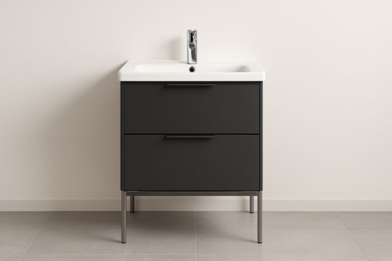 Mobile bagno con lavabo in ceramica