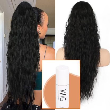 ⏳Limited 50% discount! 🎁 18" curly ponytail extension – High-temperature fibers, double attachment (clip + cord), natural volume & all-day comfort! 💇‍♀️✨