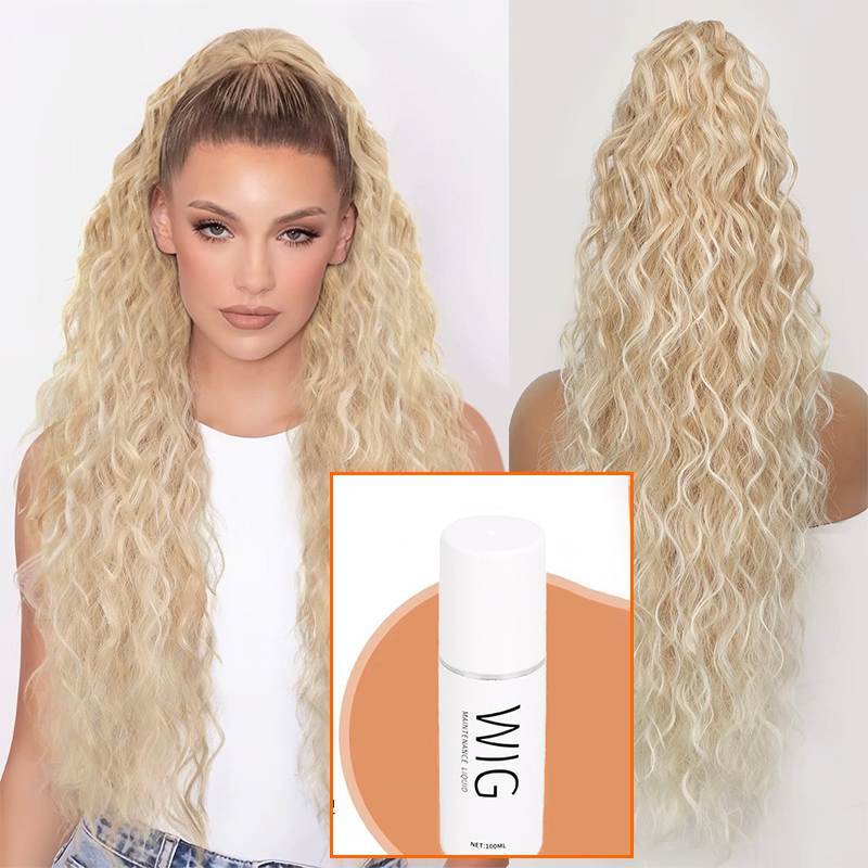 ⏳Limited 50% discount! 🎁 18" curly ponytail extension – High-temperature fibers, double attachment (clip + cord), natural volume & all-day comfort! 💇‍♀️✨
