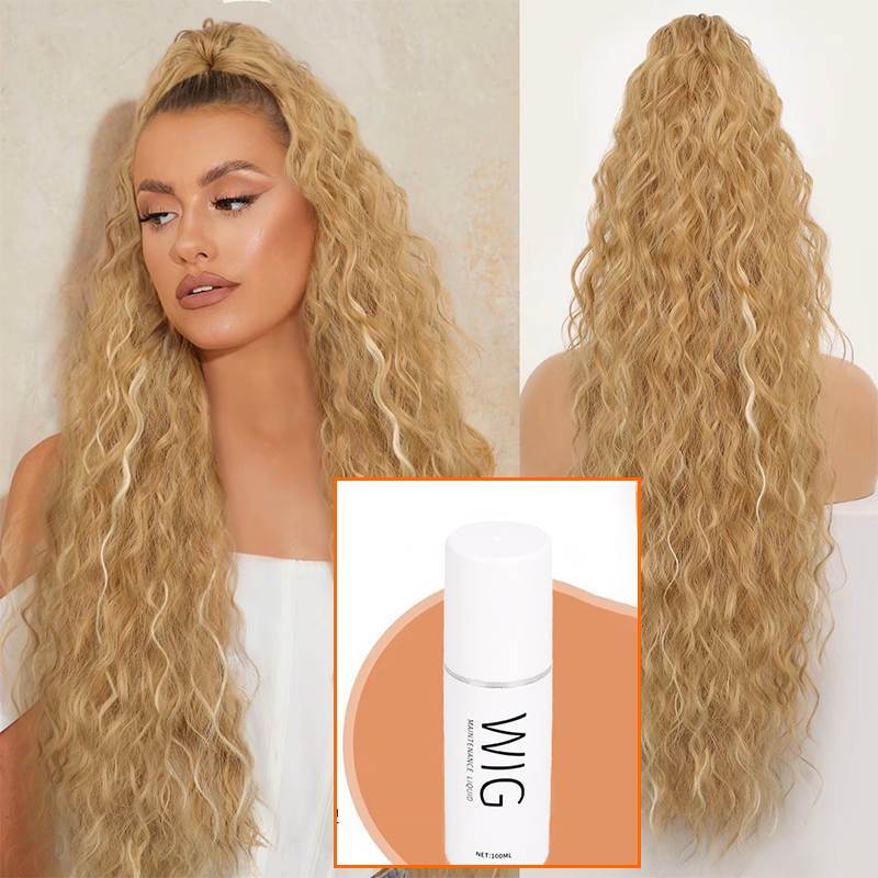⏳Limited 50% discount! 🎁 18" curly ponytail extension – High-temperature fibers, double attachment (clip + cord), natural volume & all-day comfort! 💇‍♀️✨