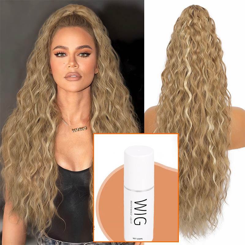 ⏳Limited 50% discount! 🎁 18" curly ponytail extension – High-temperature fibers, double attachment (clip + cord), natural volume & all-day comfort! 💇‍♀️✨