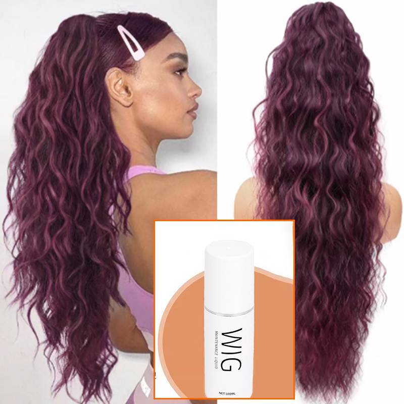 ⏳Limited 50% discount! 🎁 18" curly ponytail extension – High-temperature fibers, double attachment (clip + cord), natural volume & all-day comfort! 💇‍♀️✨