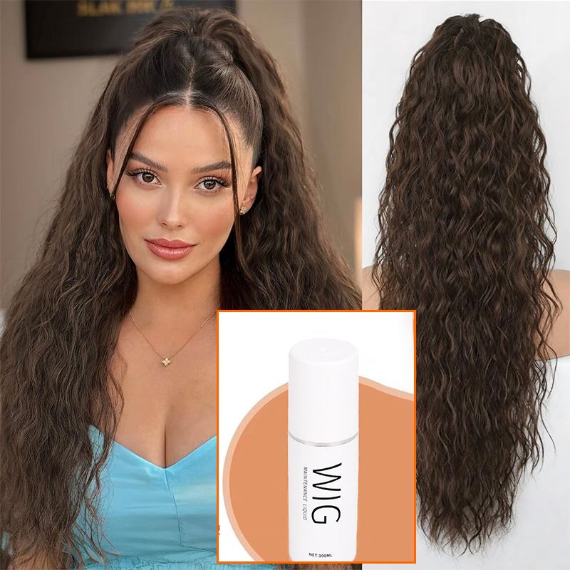 ⏳Limited 50% discount! 🎁 18" curly ponytail extension – High-temperature fibers, double attachment (clip + cord), natural volume & all-day comfort! 💇‍♀️✨