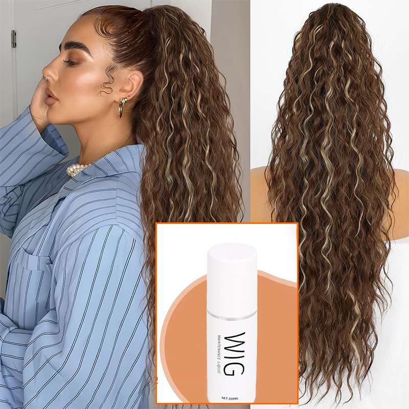 ⏳Limited 50% discount! 🎁 18" curly ponytail extension – High-temperature fibers, double attachment (clip + cord), natural volume & all-day comfort! 💇‍♀️✨