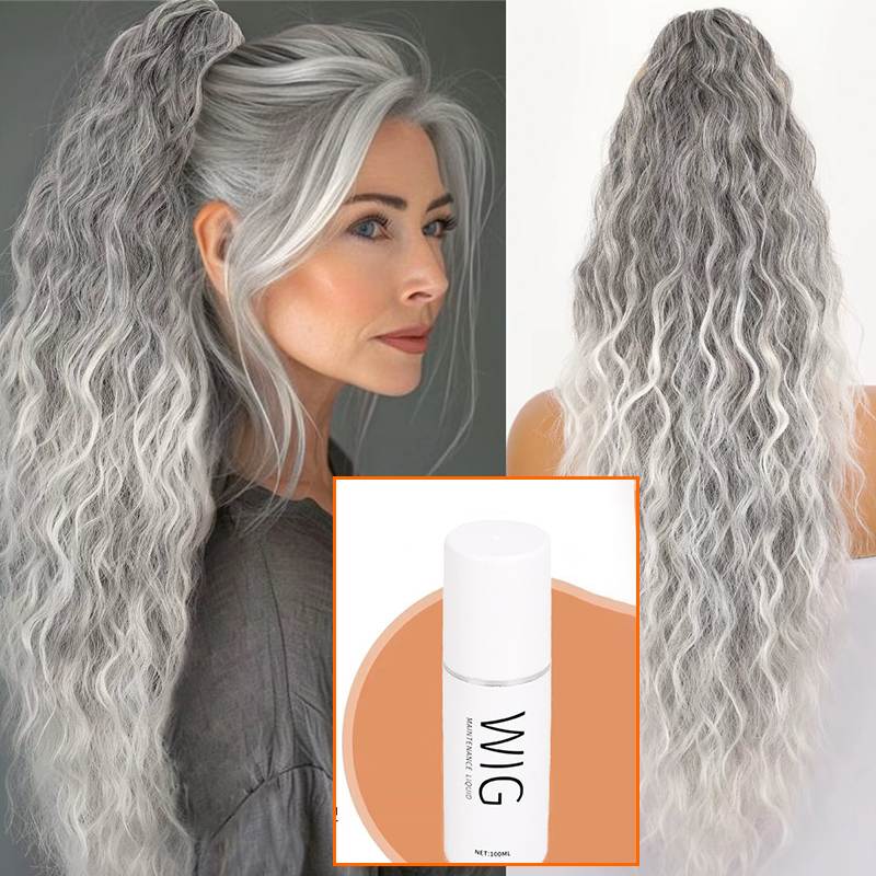 ⏳Limited 50% discount! 🎁 18" curly ponytail extension – High-temperature fibers, double attachment (clip + cord), natural volume & all-day comfort! 💇‍♀️✨