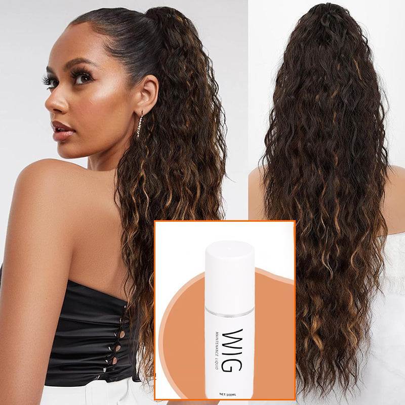 ⏳Limited 50% discount! 🎁 18" curly ponytail extension – High-temperature fibers, double attachment (clip + cord), natural volume & all-day comfort! 💇‍♀️✨