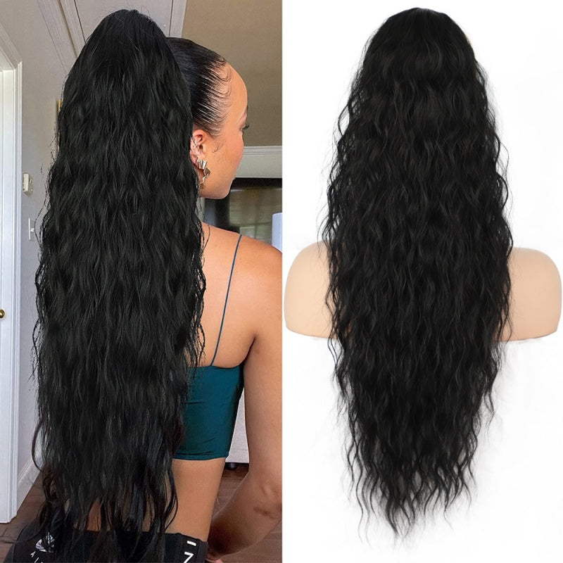 ⏳Limited 50% discount! 🎁 18" curly ponytail extension – High-temperature fibers, double attachment (clip + cord), natural volume & all-day comfort! 💇‍♀️✨