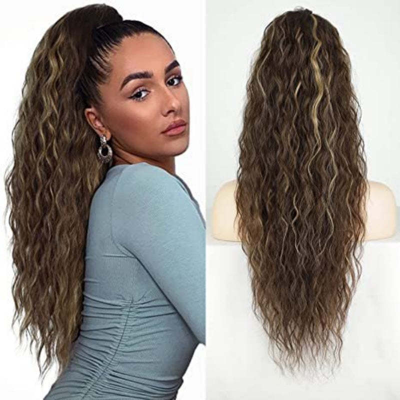 ⏳Limited 50% discount! 🎁 18" curly ponytail extension – High-temperature fibers, double attachment (clip + cord), natural volume & all-day comfort! 💇‍♀️✨