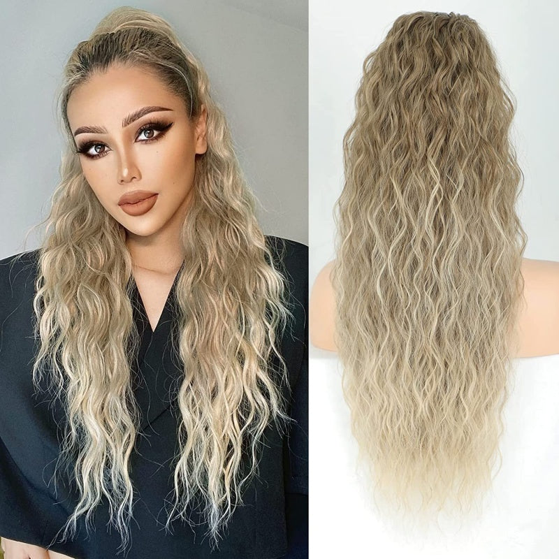 ⏳Limited 50% discount! 🎁 18" curly ponytail extension – High-temperature fibers, double attachment (clip + cord), natural volume & all-day comfort! 💇‍♀️✨