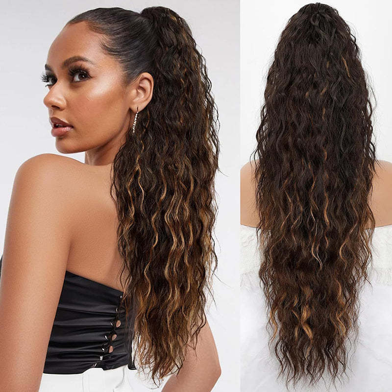 ⏳Limited 50% discount! 🎁 18" curly ponytail extension – High-temperature fibers, double attachment (clip + cord), natural volume & all-day comfort! 💇‍♀️✨