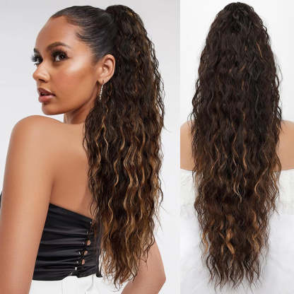 ⏳Limited 50% discount! 🎁 18" curly ponytail extension – High-temperature fibers, double attachment (clip + cord), natural volume & all-day comfort! 💇‍♀️✨