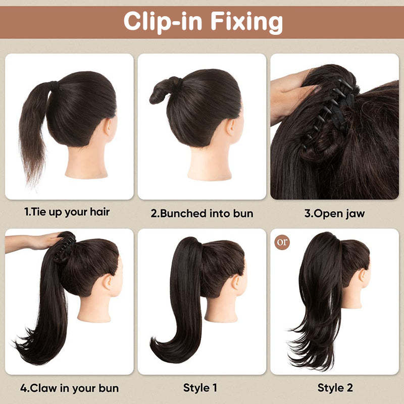 ⏳Limited 50% discount! 🎁 18" curly ponytail extension – High-temperature fibers, double attachment (clip + cord), natural volume & all-day comfort! 💇‍♀️✨