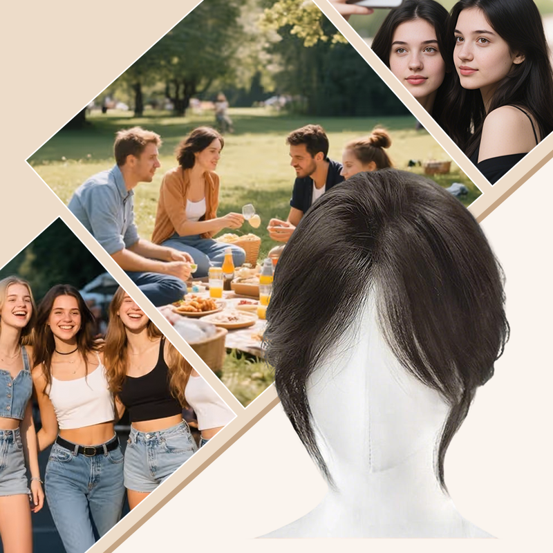 🍃Natural Clip-on Partial Bangs Hair Piece