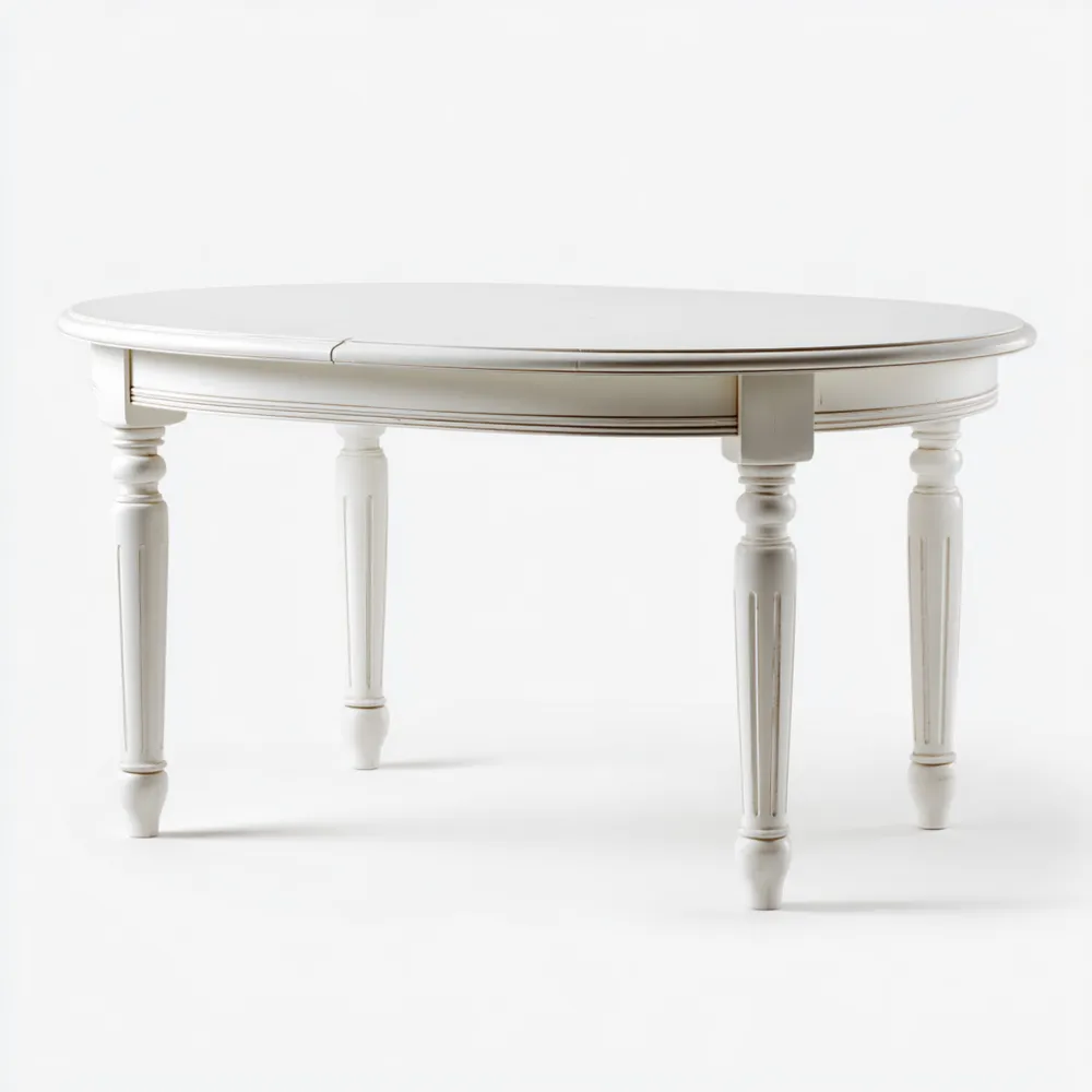 Tavolo da pranzo in legno Bianco 150x90x75 cm - Design classico