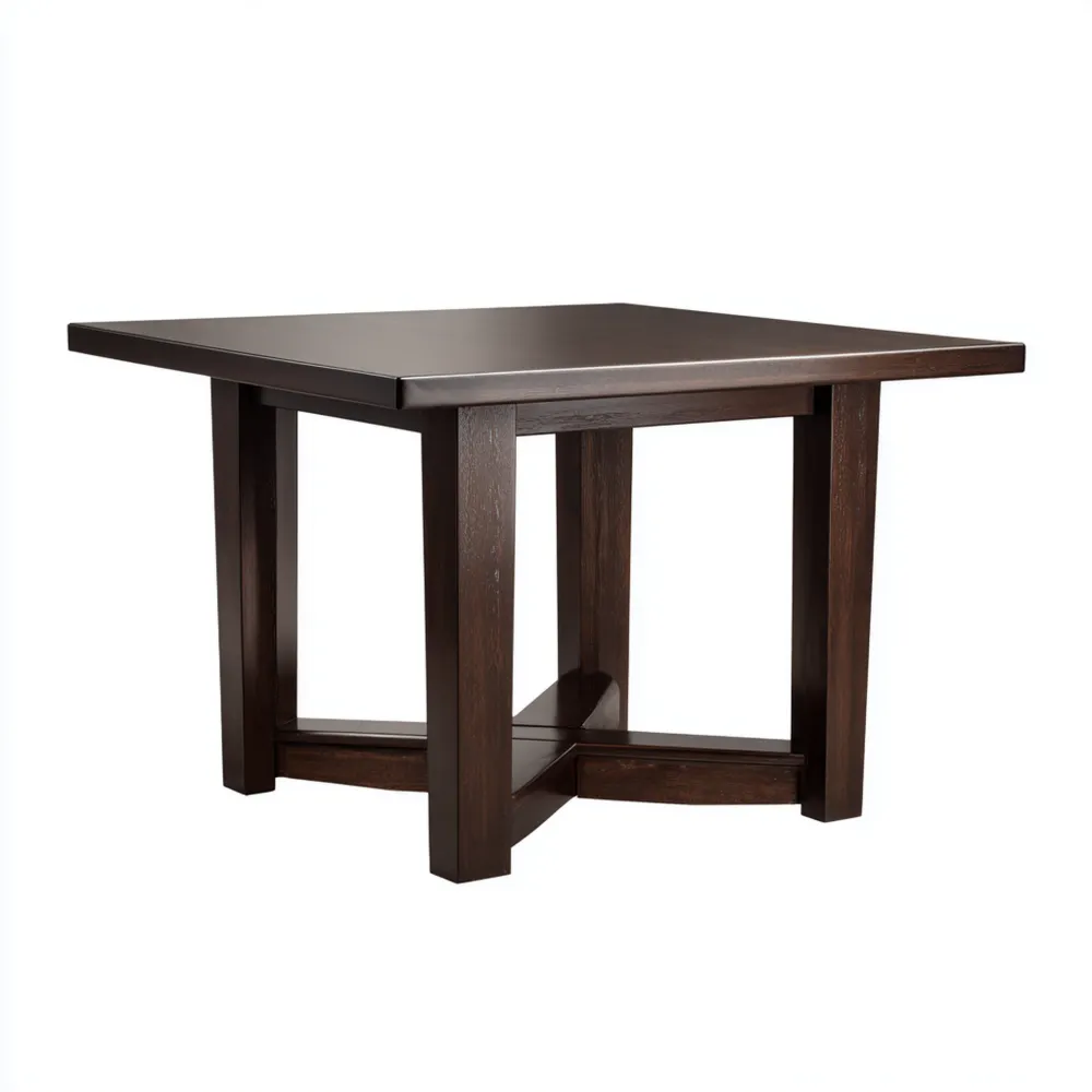 Tavolo da pranzo in legno massello 120x120x75 cm - Marrone scuro