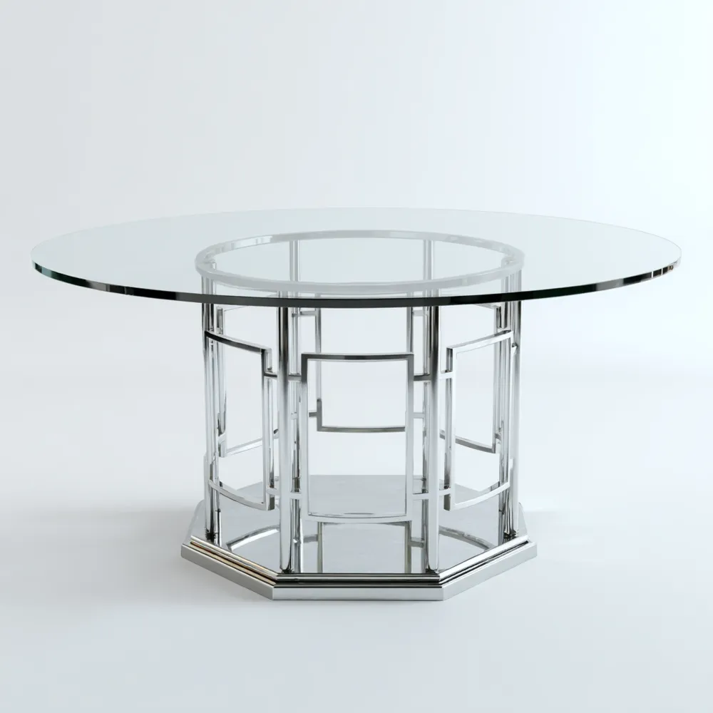 Tavolo da pranzo rotondo in vetro 120x120x75 cm - Design moderno