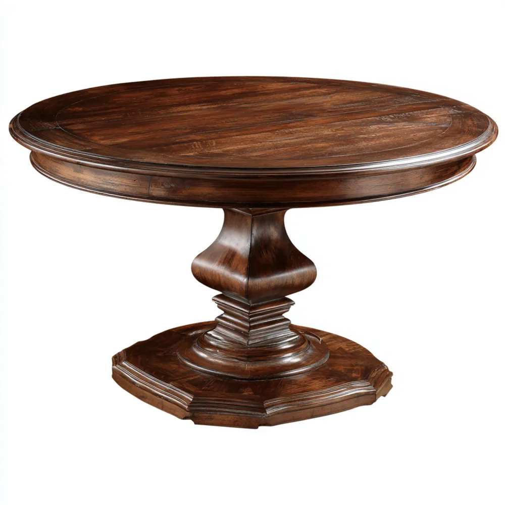 Tavolo da pranzo in legno massello 120x120x75 cm - Marrone - Design classico