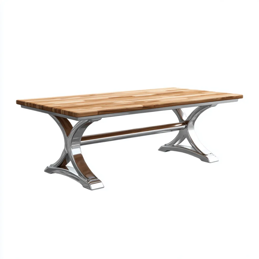 Tavolo da pranzo in legno massello di acacia 200x100x75 cm - Design moderno