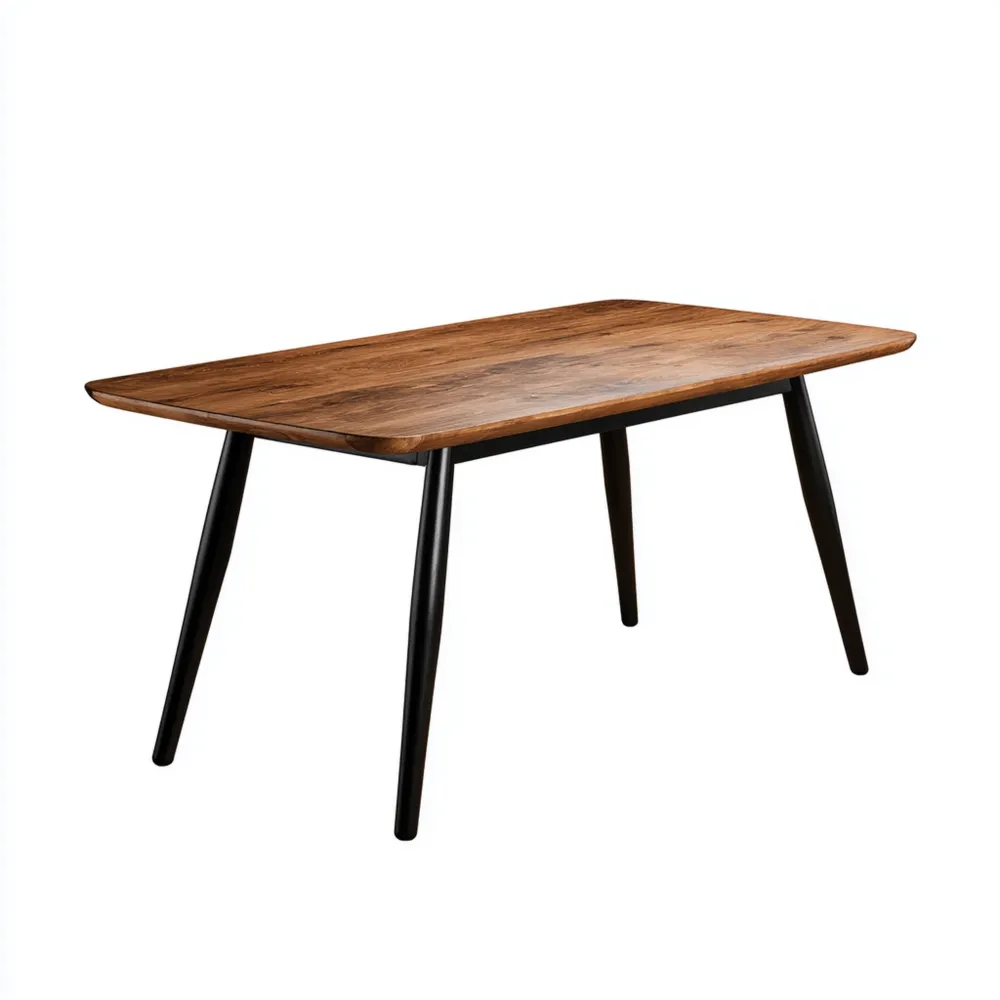 Tavolo da pranzo in legno massello 150x90x75 cm - Nero/Grafite - Design moderno