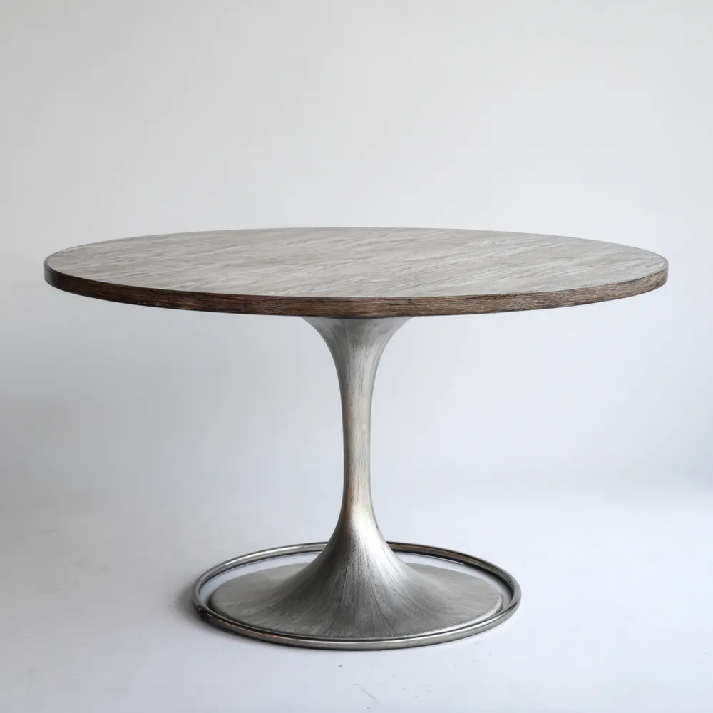 Tavolo da pranzo rotondo in legno e metallo - 120 cm x 120 cm x 75 cm - Design moderno